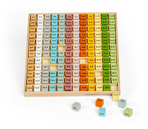 BigJigs educatief houten rekenspel - Scandi Times Tables Tray - Montessori-3