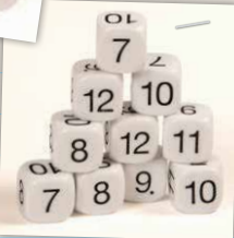 Learn Well Dobbelstenen nummers 7 - 12 wit 18mm per 10 stuks