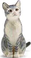 Schleich figurine chat gris assis pour enfants à partir de 3 ans