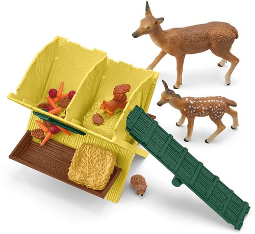 Schleich animaux de la forêt set de jeu FARM WORLD 42658 - mangeoire et figurines-2