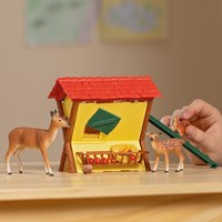 Schleich animaux de la forêt set de jeu FARM WORLD 42658 - mangeoire et figurines-3