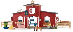 Schleich boerderij speelgoed Farm World rode stal met dieren en accessoires