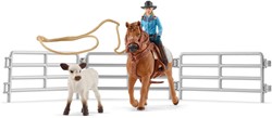 Schleich Farm World Cowgirl Team Roping Fun