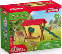 Schleich animaux de la forêt set de jeu FARM WORLD 42658 - mangeoire et figurines