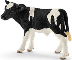 Schleich figurine de ferme veau Holstein noir et blanc jouet