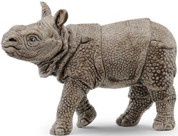 Schleich Wild Life figurine bébé rhinocéros indien gris plastique