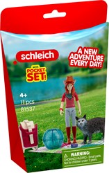 Schleich FARM WORLD set de pique-nique avec figurine et chat - 11 pièces