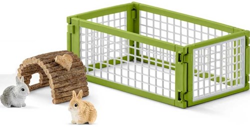 Schleich Farm Life Clapier à Lapins - Set de Figurines Animaux de la Ferme-2