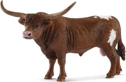 Schleich boerderij speelgoed - Texas Longhorn stier speelfiguur 13866