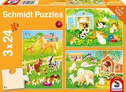 Schmidt puzzle animaux mignons - 3 x 24 pièces puzzle pour enfants