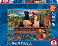 Schmidt legpuzzel Dog Family at the Lake - 1000 stukjes puzzel-2