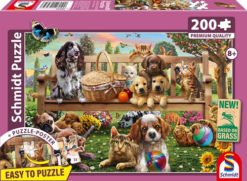 Schmidt puzzle chiens et chats - 200 pièces - plaisir coloré-2