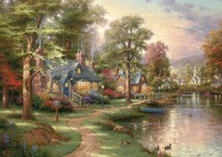 Schmidt puzzle Hometown Lake - Thomas Kinkade - 1500 pièces - paysage