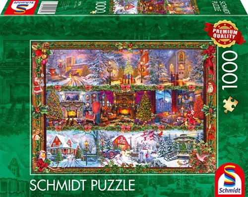Schmidt legpuzzel Merry Christmas 1000 stukjes puzzel plezier-2