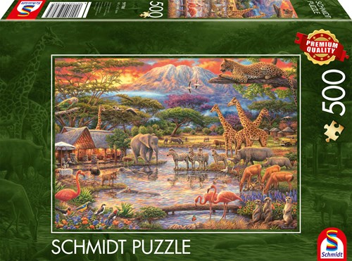 Schmidt puzzel - legpuzzel Paradise onder de Kilimanjaro - 500 stukjes-2