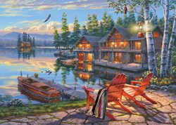 Schmidt legpuzzel Loon Lake New York - 1000 stukjes puzzel volwassenen