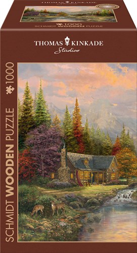 Schmidt puzzle en bois paysage de montagne avec ruisseau 1000 pièces-2