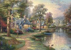 Schmidt puzzle en bois casse-tête Village by the Lake 1000 pièces puzzle