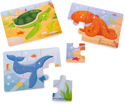 Bigjigs Sealife (6 pièces) 3 puzzles