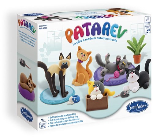 Sentosphère boetseerklei katten set - creatieve speelset 9 stuks