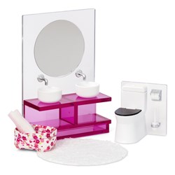 Lundby set salle de bain maison de poupée - toilettes et accessoires - échelle 1:18