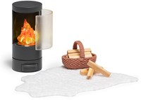 Lundby poppenhuis open haard - miniatuur woonkamer accessoire LED