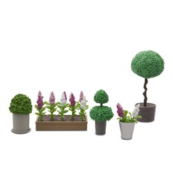 Lundby accessoires maison de poupée - set plantes et fleurs - jouet en bois coloré