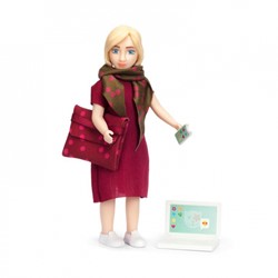 Lundby poupée maison de poupée femme avec ordinateur portable - set accessoire figurine
