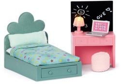 Lundby ensemble mobilier chambre ado maison de poupée - accessoires maison de poupée