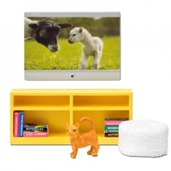 Lundby ensemble meuble TV maison de poupée - accessoires pour maison de poupée