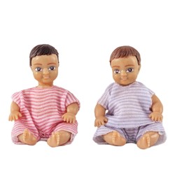 Lundby maison de poupée - Set de deux bébés - Accessoire maison de poupée