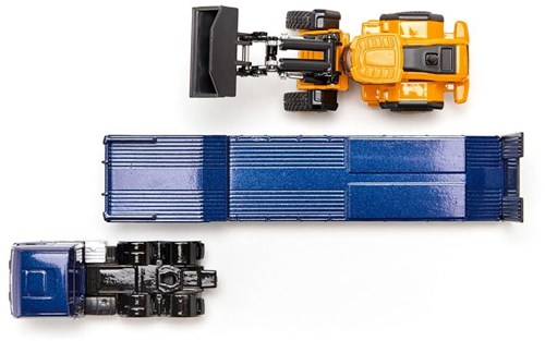 Siku camion MAN jouet de chantier avec porte-engins et chargeuse JCB 1:87-2