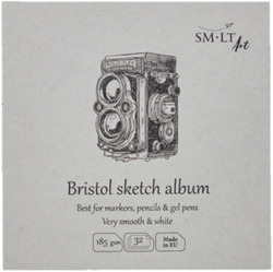 SMLT schetsboek Bristol vierkant 14 cm wit papier FSC