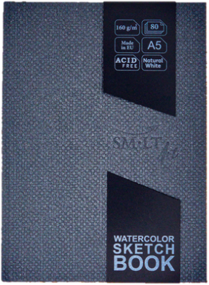 SMLT carnet de croquis aquarelle couverture rigide A5 160g FSC 80 feuilles papier