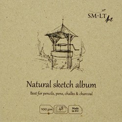 SMLT schetsboek vierkant 14 cm natuurwit 100gr 48 vel FSC papier