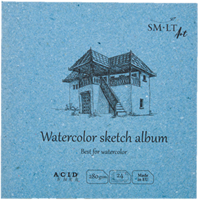 SMLT schetsboek aquarel vierkant 14 cm 280gr FSC 24 vel