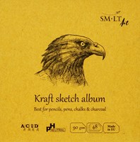 SMLT schetsboek vierkant kraft 14 cm 90gr 48 vel creatief FSC