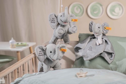 Steiff pluche muziekdoos Ellie olifant, lichtgrijs - 25 cm knuffel-2