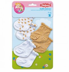 Heless poppensokken glitter wit-goud 3 paar 28-35cm speelgoed