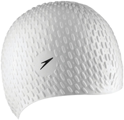 Speedo bonnet de bain Bubble Cap blanc - accessoire natation silicone adulte