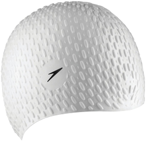 Speedo bonnet de bain Bubble Cap blanc - accessoire natation silicone adulte