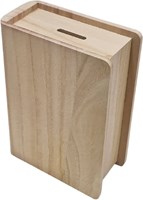 Hobbygroep tirelire en bois forme livre paulownia 14,8x7,1x20,1 cm brun
