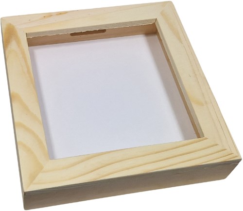 Hobbygroep tirelire plexiglas boîte à économies bois naturel blanc 17 cm