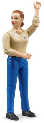 Bruder speelfiguur vrouw blanke huid blauwe broek 10,7cm speelgoed-3