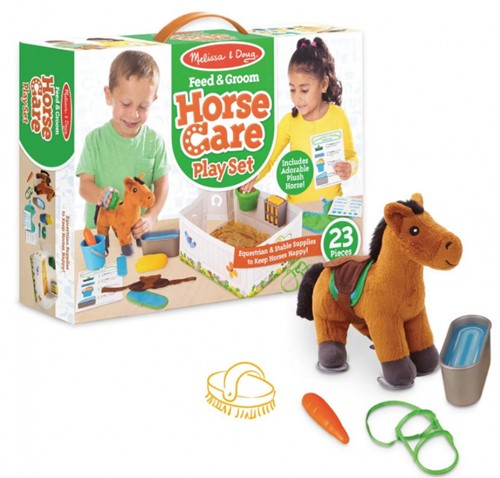 Melissa & Doug ensemble de jeu soin chevaux - cheval en peluche - jouet 23 pièces-3
