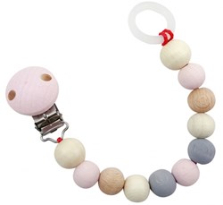 Hess speenketting baby roze-naturel hout duurzaam