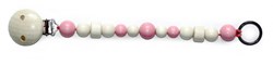 Hess fopspeenketting baby roze-crème houten speenkoord