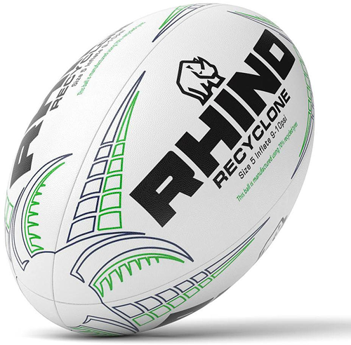 Rhino rugbybal Recyclone maat 5 gerecycled rubber training