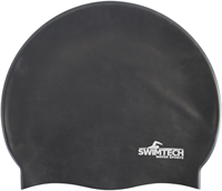 SwimTech Silicone Swim Cap - Black -