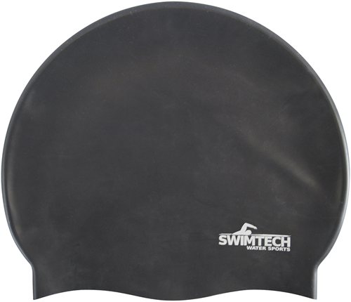 SwimTech Silicone Swim Cap - Black -